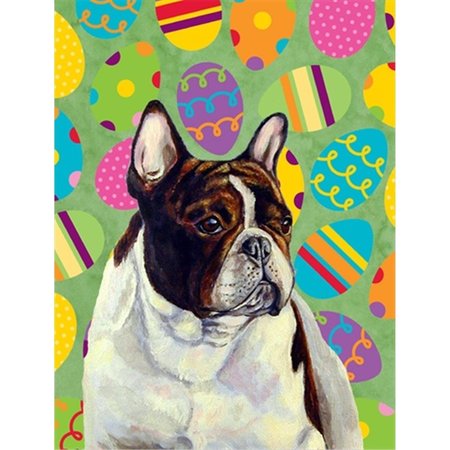 PATIOPLUS 28 x 40 in. French Bulldog Easter Eggtravaganza House Size Canvas Flag PA2554565